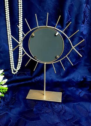 Глаз! ⚜👁⚜ фактурное тематическое зеркало для макияжа рамка ножка металлический глаз с...