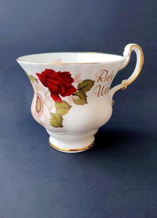 Фарфоровая чашка ruby wedding healacraft made in england, костяной фарфор