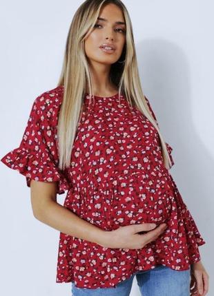 1+1=3 🎁 нежная легкая блуза в цветочный принт для беременных от boohoo