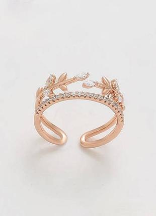 Позолочене кільце каблучка гілочка медичне золото позолоченное кольцо медзолото