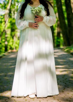 Весільна мінімалістична сукня / колір «ivory»