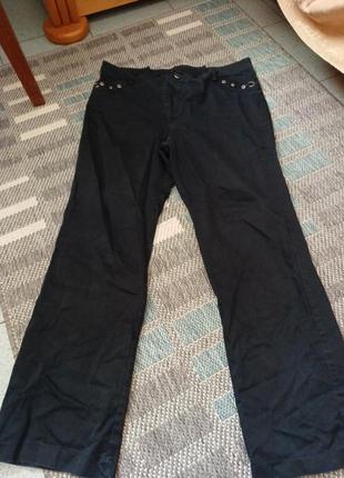 Брюки черные, джинсы 50-52 размер высокая посадка, джинсы черные