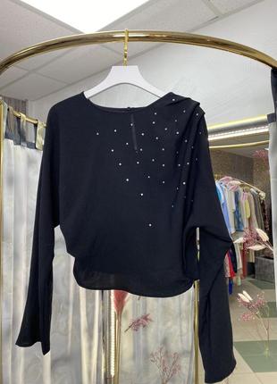 Кроп-топ со стразами zara