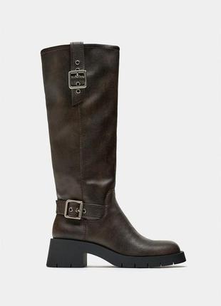 Сапоги на низком ходу zara