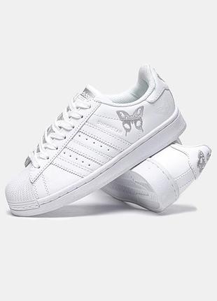 Кроссовки аdidas wmns superstar 'white matte silver butterfly'