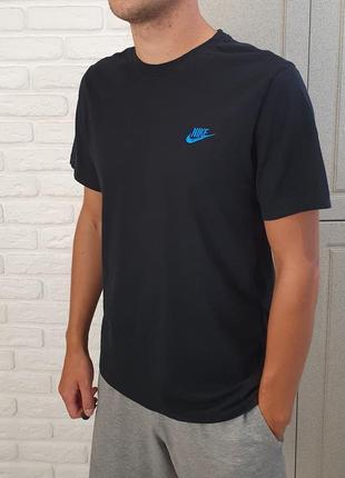 Мужская чёрная коттоновая футболка nike CT1983 tee оригинал / найк