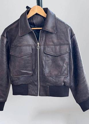 Куртка - бомбер экокожа