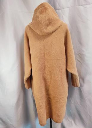 Пальто кардиган альпака на молнии с капюшоном2 фото