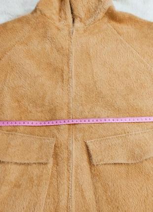 Пальто кардиган альпака на молнии с капюшоном3 фото