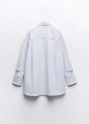 Белая рубашка в полоску zara6 фото