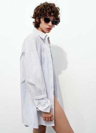 Белая рубашка в полоску zara3 фото