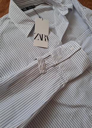 Белая рубашка в полоску zara9 фото