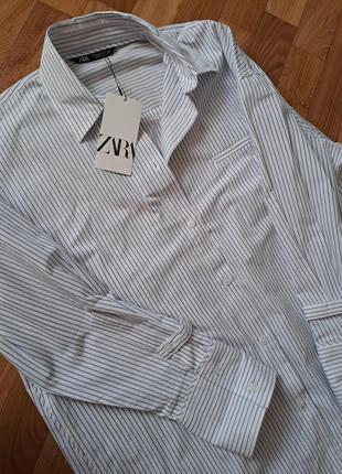 Белая рубашка в полоску zara10 фото