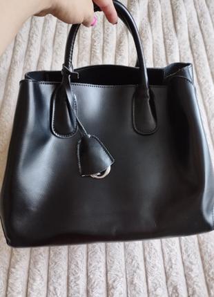 Сумка -шопер з гладенької шкіри