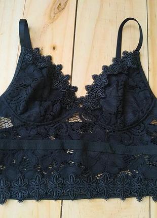 Черный кружевной бралет shein xs