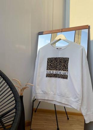 Свитшот с леопардовой вставкой new look