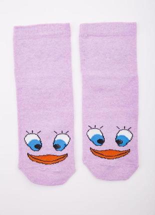 Сиреневые женские носки, с принтом, средней длины, 167r337