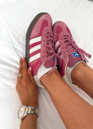 Adidas gazelle pink / white / gum premium кеды адидас