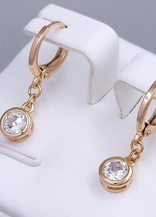 Сережки медичний сплав позолотка xuping