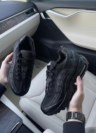 Чоловічі кросівки bling nike air max 95 black / найк аір макс чорні демісезонні на весну, літо, осінь / мужские кроссовки спортивные