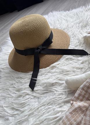 🎀шляпа соломенная шляпа на лето с бантиком 👒для девочки 3-5 лет