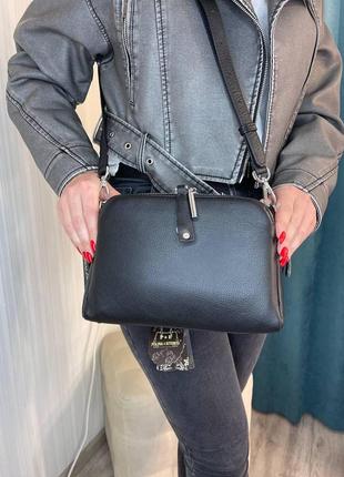 Женская сумочка через плечо на 3 отдела кожа polina&eiterou2 фото