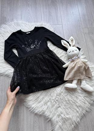 🖤платье праздничное с пайетками черный длинный рукав