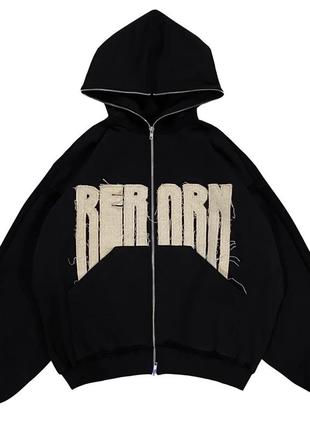 Зіп-худі pteowear reborn в стилі y2k, rap, sk8, opium, custom