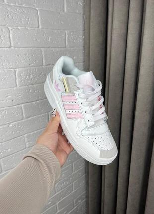 Жіночі кросівки adidas forum exhibit low beige pink (бежеві з рожевим) стильні демісезонні кроси6 фото