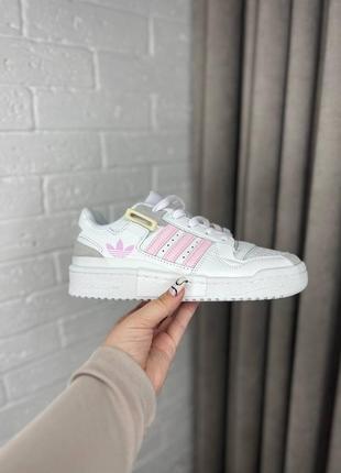 Жіночі кросівки adidas forum exhibit low beige pink (бежеві з рожевим) стильні демісезонні кроси10 фото