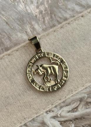 Подвеска 585 телец, желтое золото
