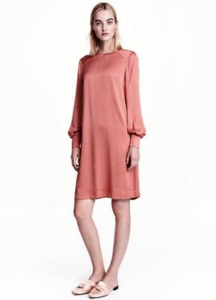 Элегантное розовое прямое платье h&m3 фото