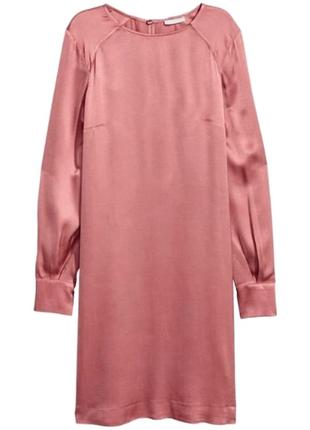 Элегантное розовое прямое платье h&m4 фото