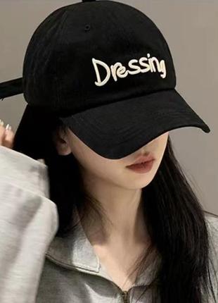 Бейсболка, кепка dressing чорна із вишитим написом