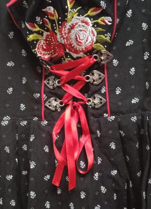 Платье баварское, Дирндль сарафан, Винтаж с фартуком.3 фото