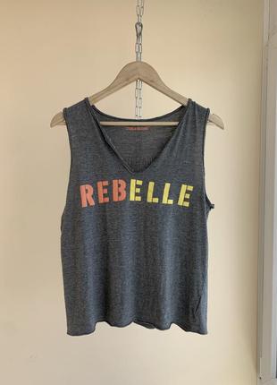 Лимитированная майка zadig & voltaire rebelle v-neck tank top elle limited edition безруквная футболка с v-вырезом m
