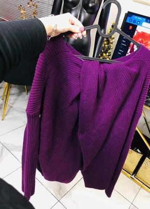 Стильный фиолетовый 💜 свитер оверсайз с перекрутом на спине boohoo м/л2 фото