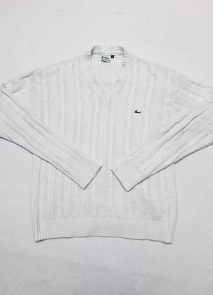 Свитер lacoste белый оригинальный пуловер кофта свитшот