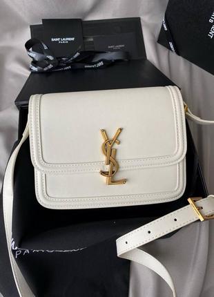 Белая кожаная сумка в стиле ysl XS / 42
