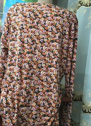 Шикарна туніка блуза в квітковий принт яскраві насичені кольори4 фото
