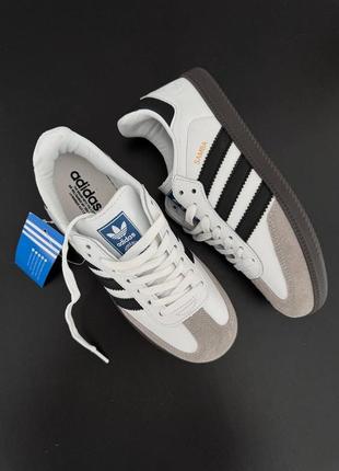 Adidas samba white жіночі кросівки адідас самба шкіряні