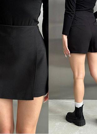Шорты-юбка женская, черный цвет