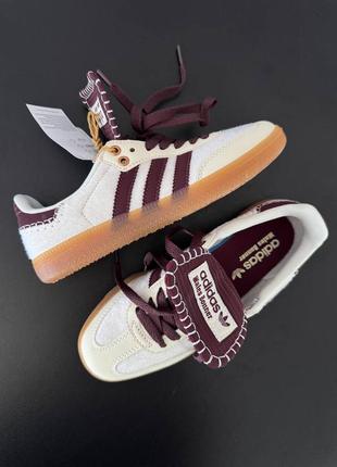 Adidas samba wales bonner cream white жіночі кросівки адідас самба