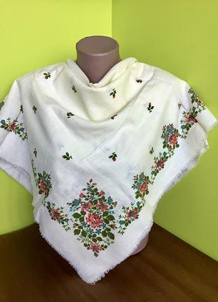 Платок большой хлопковый павловопосадский времен срстр/ винтаж