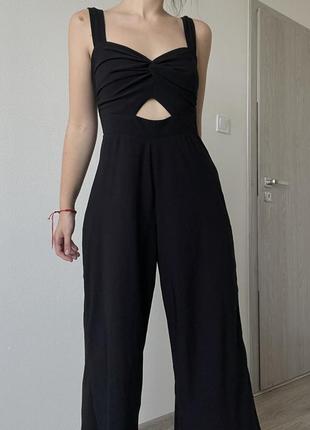 Черный летний комбинезон