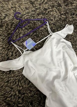 Комбинезон белый костюм брючный легкий с разрезами на ножке сексуальный3 фото