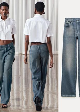 Джинси zara прямі висока посадка 38 m