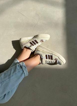 Жіночі кросівки adidas forum low white brown демісезонні якісні кросівки4 фото