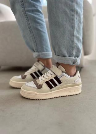 Жіночі кросівки adidas forum low white brown демісезонні якісні кросівки