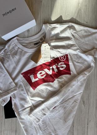 Біла нова бавовняна футболка levi’s1 фото